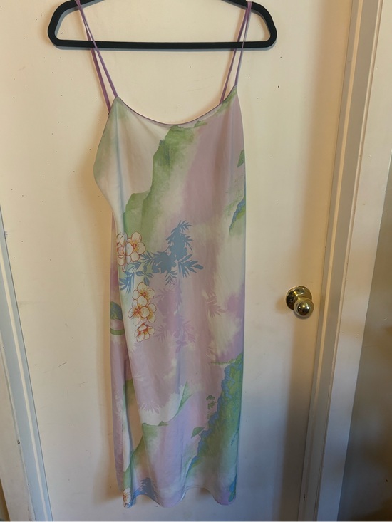 Natori Dresses & Skirts - Natori Lavender & Green Floral Slip Dress